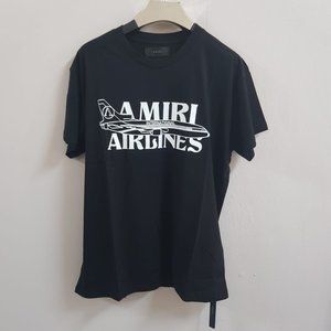 AMIRI Black T-Shirt With AMIRI Airlines Printed